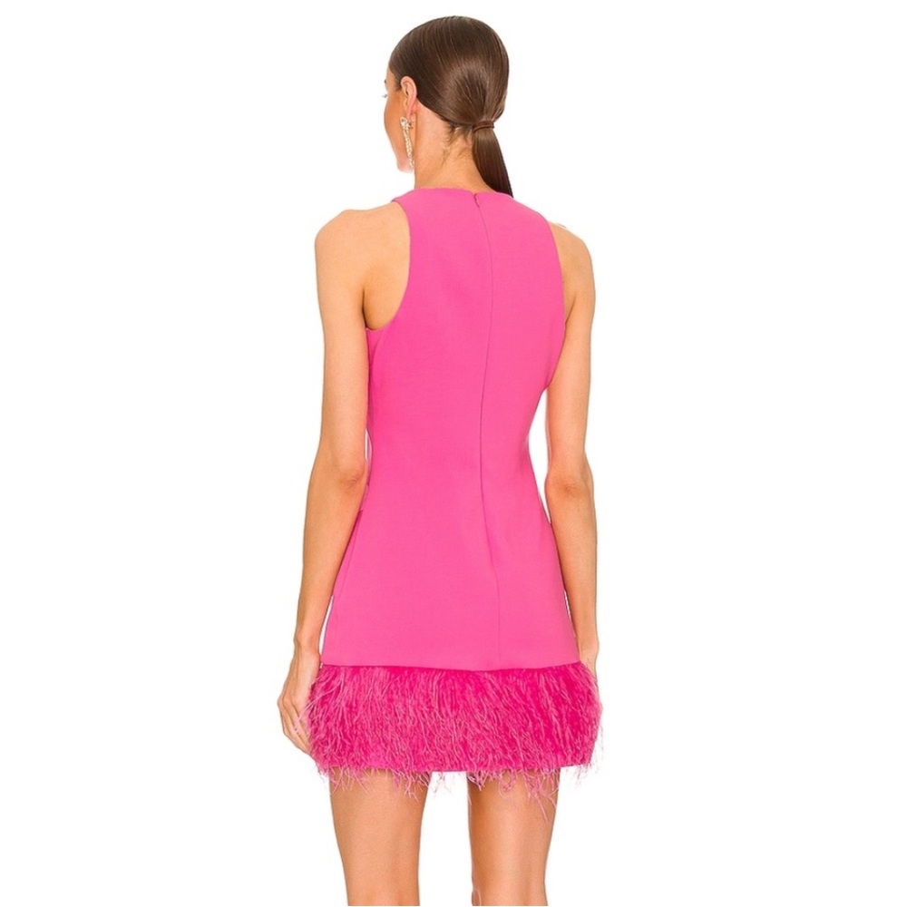 Likely Fuchsia Feather Hem Dress - Picture 2 of 6